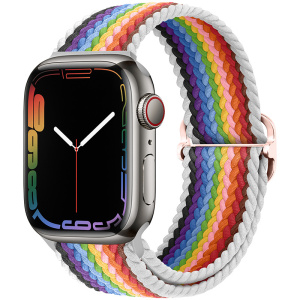 Correa de nylon trenzado para smartwatch 9 gen pride blanco